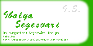 ibolya segesvari business card