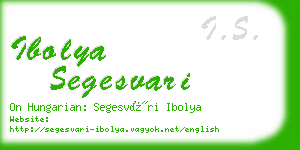 ibolya segesvari business card